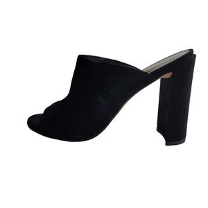 Stuart Weitzman Size 9 leather suede open-toe heels chunky block heel prom